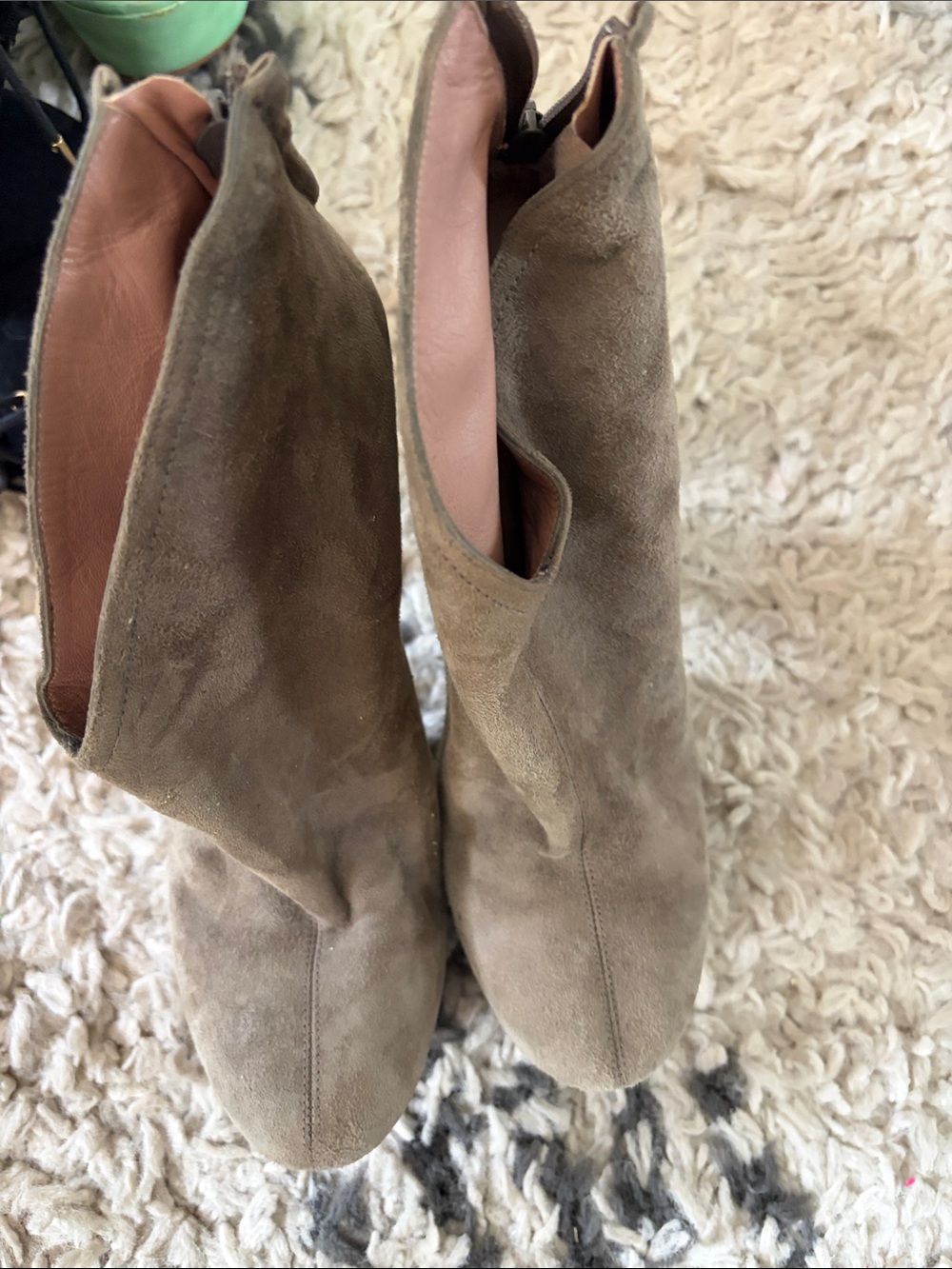 Pura Lopez Taupe Suede Mid-Calf Heeled Boots